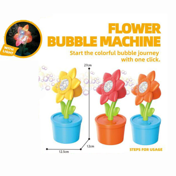 Electric Light 8-Hole Coconut Plant Tree Flower Potted Bubble Machine Toy Kids Outdoor Summer Playgrounds Bubble Maker Guns - 图片 2