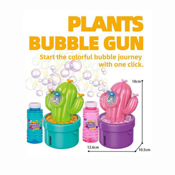 Electric Light 8-Hole Coconut Plant Tree Flower Potted Bubble Machine Toy Kids Outdoor Summer Playgrounds Bubble Maker Guns - 图片 3