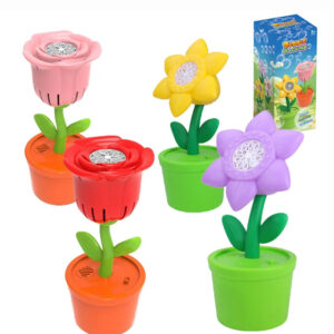 Summer Best Selling Electric Sound and Light Rose Bubble Machine Toy Flower Bubbles Making Outdoor Kids for House Backyard