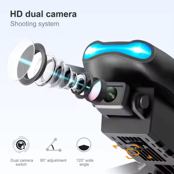 New  2.4G 360 Rolling Single Camera 480P Remote Control Folding Aircraft Drone with Storage Bag - Image 4