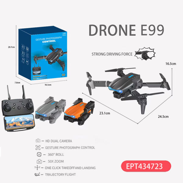 New  2.4G 360 Rolling Single Camera 480P Remote Control Folding Aircraft Drone with Storage Bag - Image 6