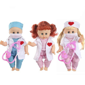 15 Inch Blow Bottle Mask Girl Doctor Tool Toys  Kids Children Set Child Educational Dolls Toy With English Song Ic