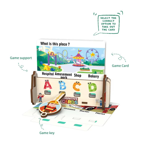 Learning Toy Wooden Thinking Observation Enhance Learn Toys Interactive Wood Toy Board Game Set for Kids - Image 2