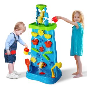 Kids Eco Friendly Double-Sided Waterfall Discovery Wall Sensory Beach Sand Play Water Table Toys Set for Toddlers