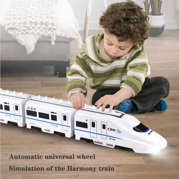 Electric Remote Control Car 4ch Rail Vehicle Model Toy Rc High Speed  Radio Music Children Track Cars Toy with Light Sound - Image 2