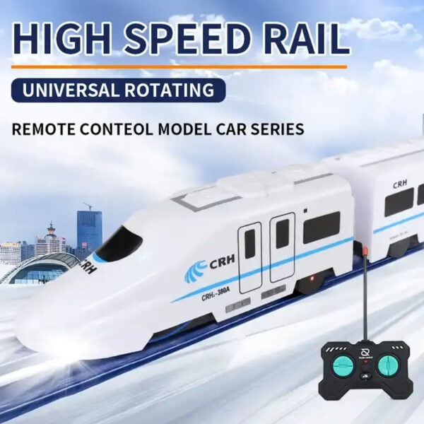 Electric Remote Control Car 4ch Rail Vehicle Model Toy Rc High Speed  Radio Music Children Track Cars Toy with Light Sound - Image 3