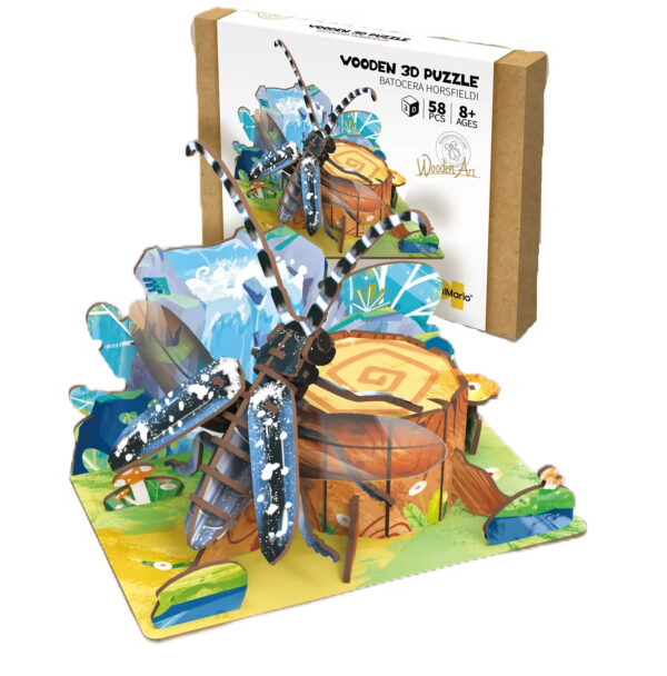 3D Wooden Insect Puzzle Wooden Butterfly Bee Models Animal DIY Gift Wooden Preschool 3D Puzzles for Kids - Image 3