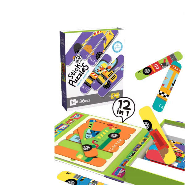 Baby Matching Paper Shape Stick Puzzle Toys Kids Educational 36PCS DIY Cartoon Animal Jigsaw Toys - Image 5
