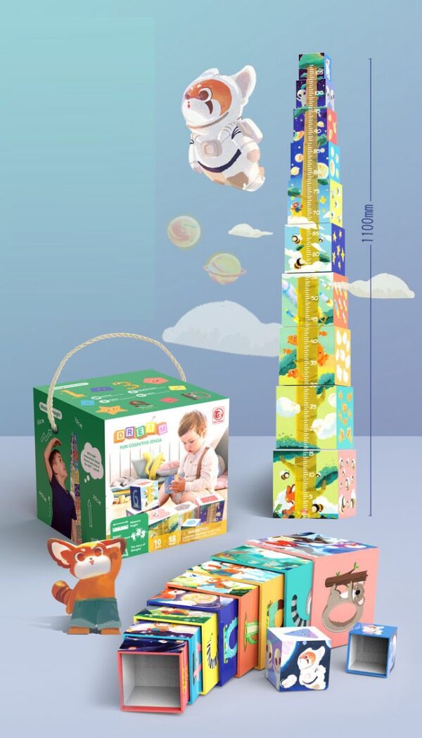 New Arrival 6 in 1 6pcs Puzzle Set for Kids of Various Themes Ocean Insect Universe Arctic Jigsaw Block Set - Image 6