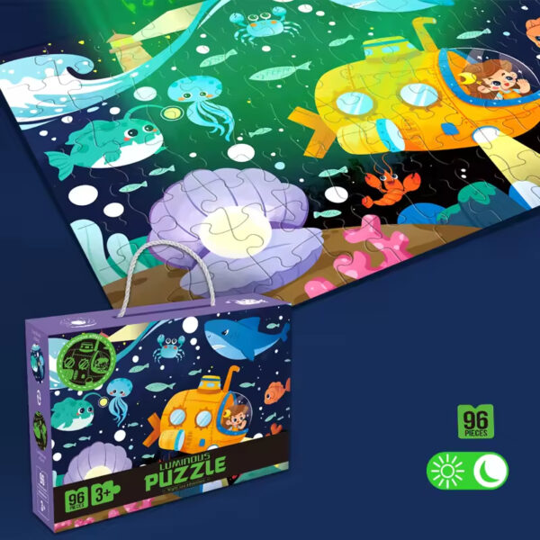 Children's Puzzle Plane Glow-in-the-dark Puzzle Block Puzzle Early Education Assembly Toy - Image 2