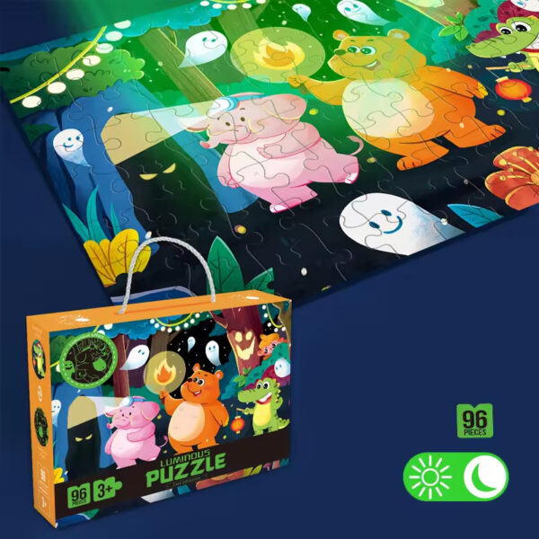 Children's Puzzle Plane Glow-in-the-dark Puzzle Block Puzzle Early Education Assembly Toy - Image 4