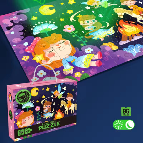 Children's Puzzle Plane Glow-in-the-dark Puzzle Block Puzzle Early Education Assembly Toy - Image 5