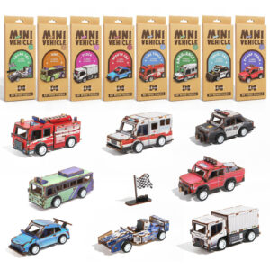 3D Wooden Jigsaw Puzzle Kids Diy Assembly 3d Pull Back Wooden Puzzle Car