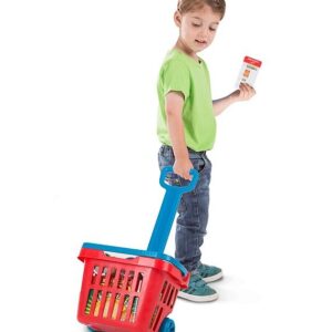 Supermarket Toys Big Shopping Trolley Cart Rolling Shopping Basket for Kids Pretend Play