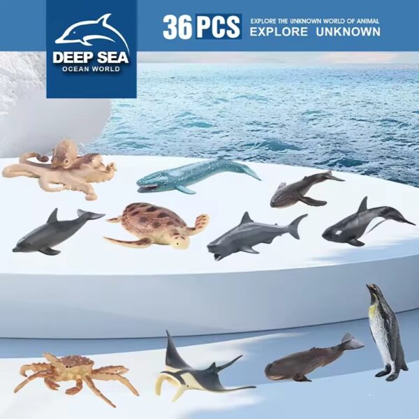 36Pcs Plastic Ocean Animals Sea Creatures Small Animal Figures Assorted Mini Plastic Animal Figurines Toy - 画像 5