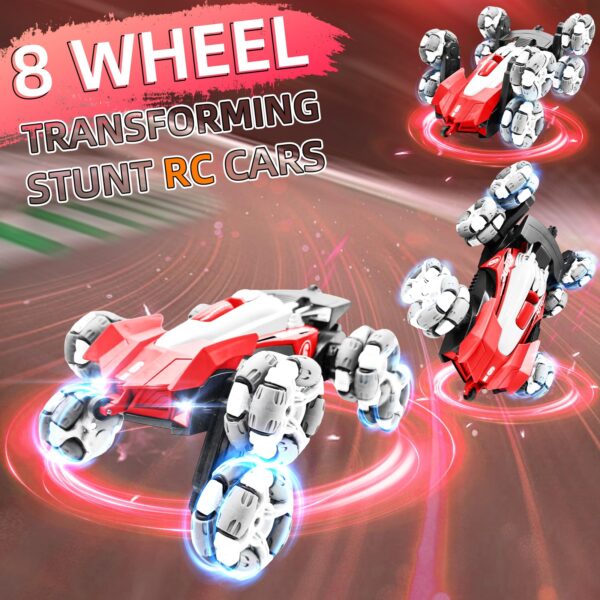 Remote Control Stunt Light Car 8wd Drift Spray Dual Mode Racing Toy Hand Gesture Remote Control Rc Stunt Car - 图片 2