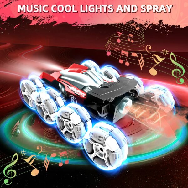 Remote Control Stunt Light Car 8wd Drift Spray Dual Mode Racing Toy Hand Gesture Remote Control Rc Stunt Car - 图片 4