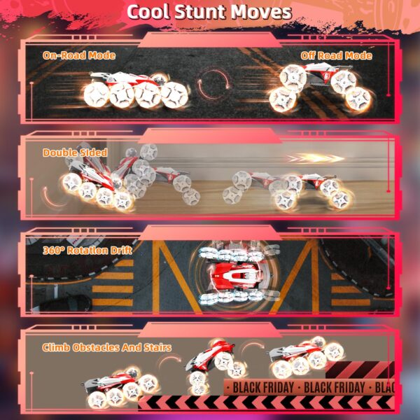 Remote Control Stunt Light Car 8wd Drift Spray Dual Mode Racing Toy Hand Gesture Remote Control Rc Stunt Car - 图片 5