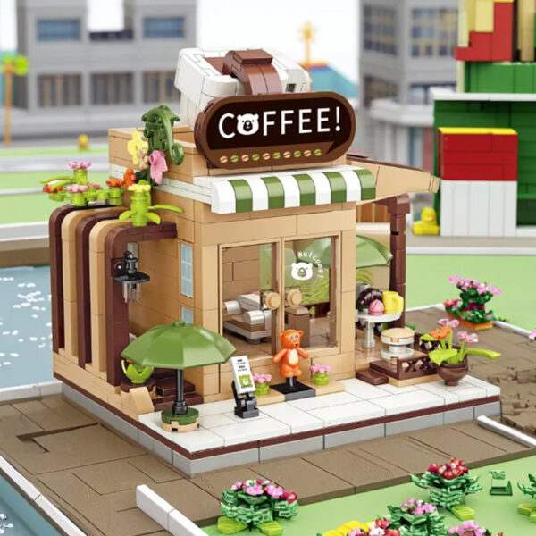 New Building Blocks Kit for Kids DIY Colorful City with Toy Coffee Shop Model Street View Assembly Brick Gift Made Plastic - 영상 3