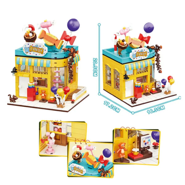 New Building Blocks Kit for Kids DIY Colorful City with Toy Coffee Shop Model Street View Assembly Brick Gift Made Plastic - 영상 4