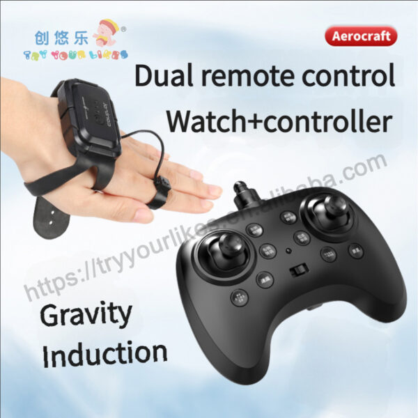 Dual Remote Control Watch+controller Gravity Induction Two Speed Easy to Fly Epp Foam Rc Airplane Aircraft Helicopter Toy - 画像 3