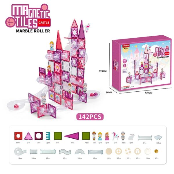 7.5Cm Magnetic Building Blocks Toys Magnetic Tiles Set 142Pcs