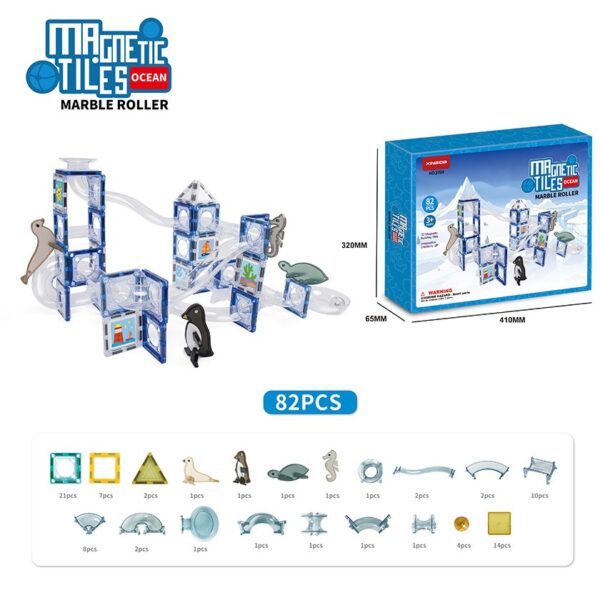 6.5Cm Magnetic Building Blocks Toys Magnetic Tiles Set 82Pcs