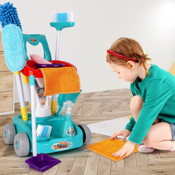 EPT Educational Kids House Cleaning Play Set Clean Tool Toy Plastic Children Tool Pretend Play Cleaning Set - Image 6