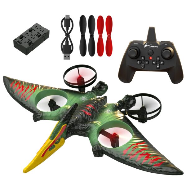 2.4G RC Induction Pterodactyl Netflix Toys Quadcopter Fixed Wing Flyer Toys Pterosaur Remote-controlled Aircraft Toys