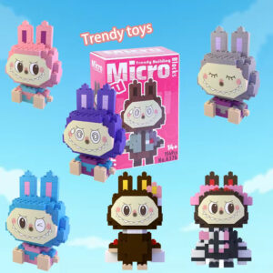 Pop Mart Labubu Building Block Sets Mini Model Action Figure Doll Kids Labubu Building Blocks Blind Box