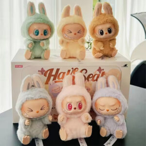 V2 Pop Mart Labubu the Monsters Exciting Macaron Have a Seat Blind Box Figure Plush Doll Cute Toys Mystery Boxes