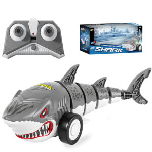 Shark RC Stunt Car Toys With Light and Swing Function Remote Control Animal Rc Shark Car Toy for Kids