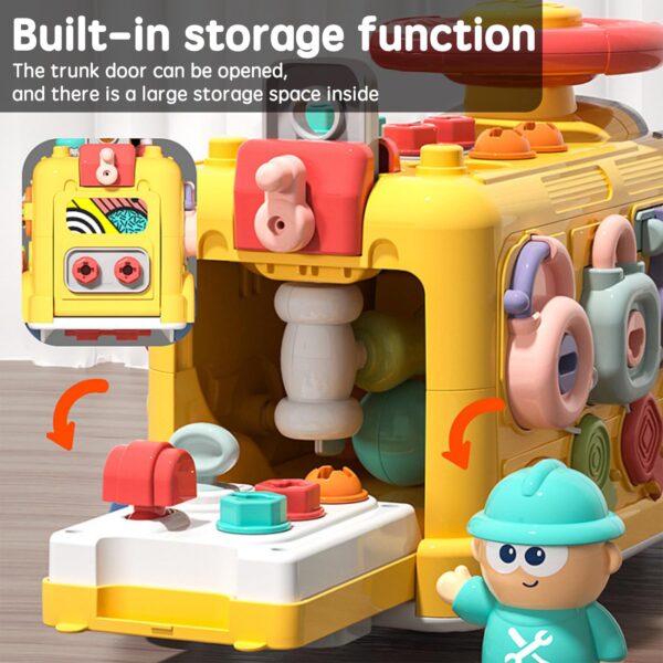 Busy Board Screw Nail Toys Diy Engineering Bus Assembly Disassembly Machinery Educational Screw Toys for Kids - 画像 4