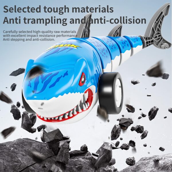 Shark RC Stunt Car Toys With Light and Swing Function Remote Control Animal Rc Shark Car Toy for Kids - Изображение 2