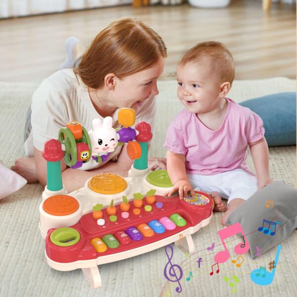 Musical Rabbit Piano Toy Early Education Instrument Plastic Animal Sound Electronic Piano Toy - Imagen 7