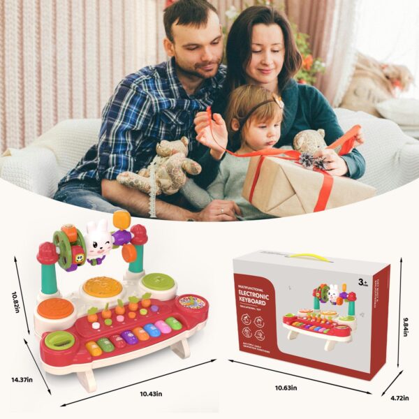 Musical Rabbit Piano Toy Early Education Instrument Plastic Animal Sound Electronic Piano Toy - Imagen 6