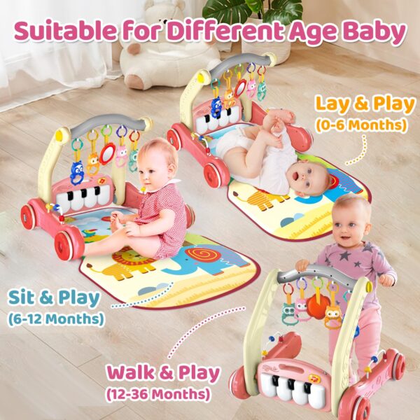2 в 1 Multifunction Infant Activity Gym Adjustable Baby Walker Piano Fitness Play Mat Toy - Изображение 5