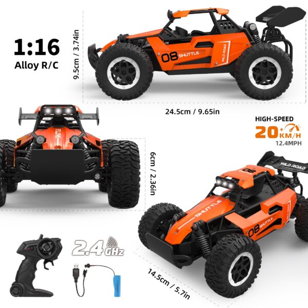 Cheap 1:16 High-Speed Rc Buggy Racing Car Toy 2.4G Alloy 5CH Remote Control Off-road Toy Car - Изображение 5
