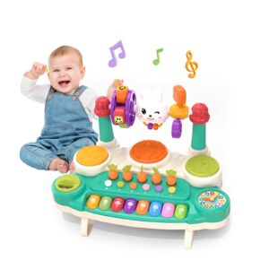 20-in-1 Musical Rabbit Piano Toy Early Education Instrument Plastic Animal Sound Electronic Piano Toy