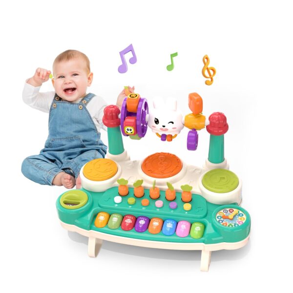 20-in-1 Musical Rabbit Piano Toy Early Education Instrument Plastic Animal Sound Electronic Piano Toy