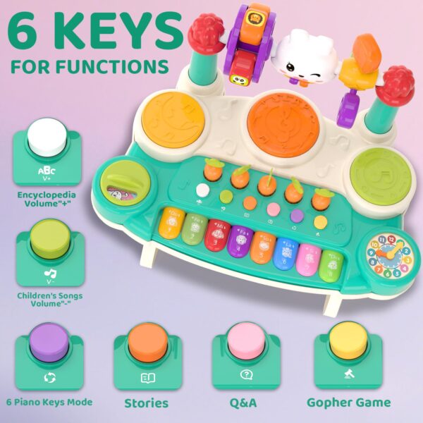 20-in-1 Musical Rabbit Piano Toy Early Education Instrument Plastic Animal Sound Electronic Piano Toy - Imagen 3