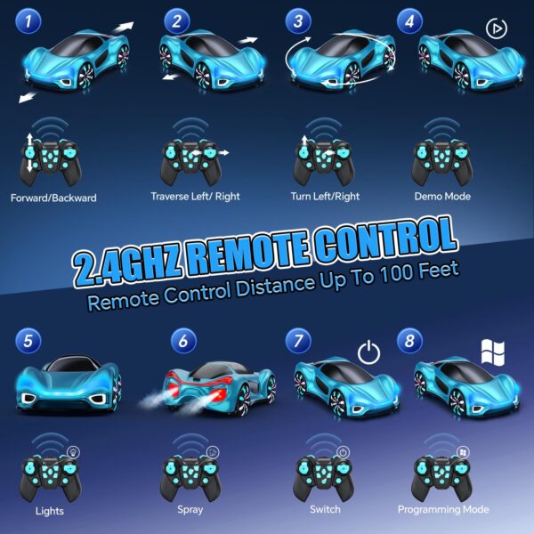 11 Channels New Energy Concept Remote Control Drift Car Station Unique Spray Cool RC Car 4x4 Electric Remote Control Car - 图片 2
