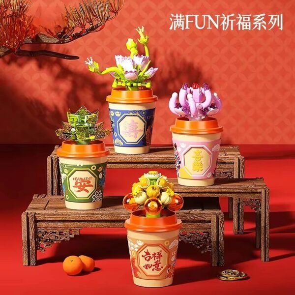 New Arrival Plant Series Educational Building Block Tiny Set 12 Styles Cup Plant Decoration Versatile Cup Flower Block Set - Изображение 6