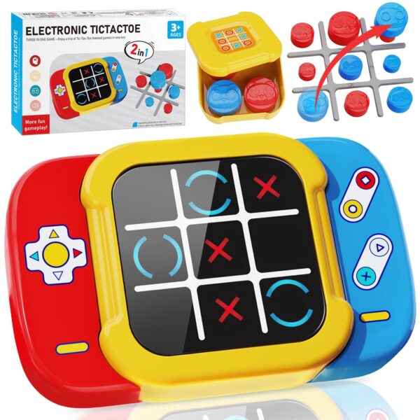 2-in-1 Upgraded Tic Tac Toe Game Electronic Handheld Games Console Digital Tic Tac Toe Electronic Game