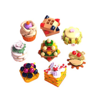 Food Series Afternoon Tea Cake Sweet Dessert Decorative Small Particle Building Block Brick Toy Sets for Children