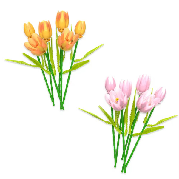 Romantic Home Decoration DIY Flower Bricks Building Blocks Construction Toy Vase Set