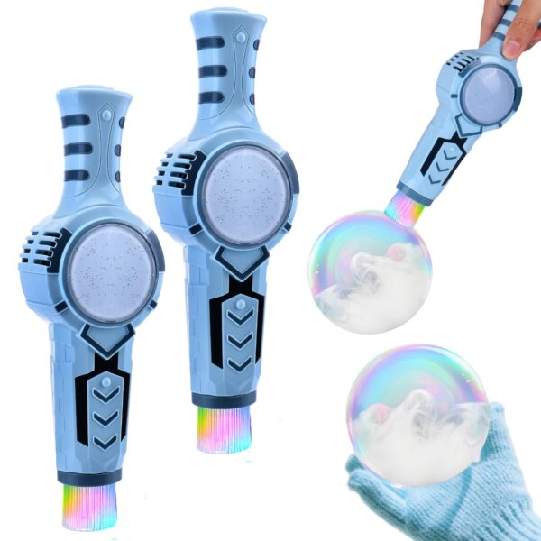 Spray Bubble Machine Kids Outdoor Bubble Toys Magic Bubble Gun with Smoke Inside Summer Toys