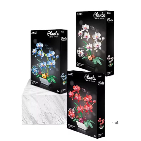 Hot Plant Series Building Block Set Moth Orchid Simulated Building Block Flower Set Educational Toy Set for Kids