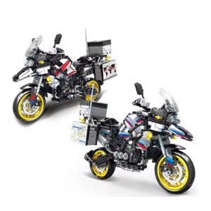 1424pcs 1/6 Scale Bricks Police Motor Technic Motorcycle Building Block Brick