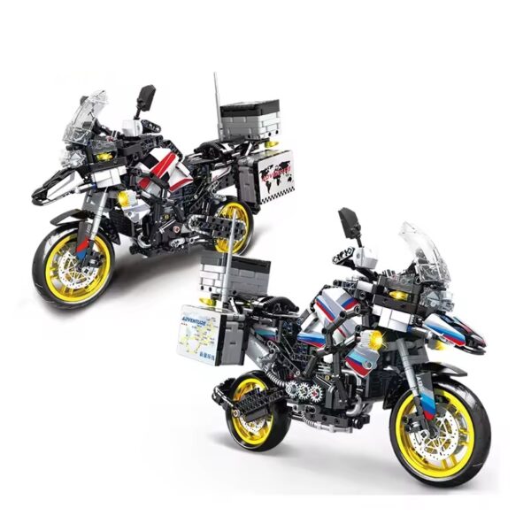 1424pcs 1/6 Scale Bricks Police Motor Technic Motorcycle Building Block Brick